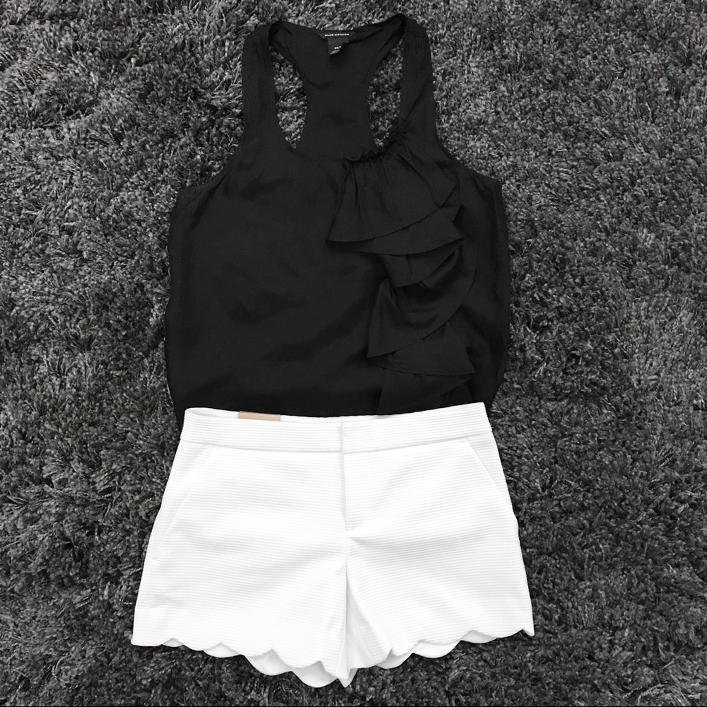Club Monaco - Silk Tank Top with Ruffles